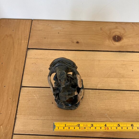 Sea Life Wood Carving Hand Carved Turtle Dolphin Fish Statue Caribbean 5.75" - Picture 5 of 7